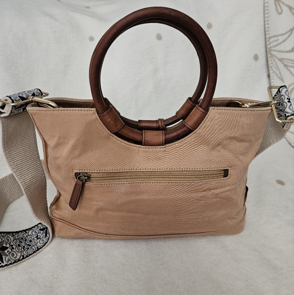 Fossil Tan Shoulder Bag with Brown Handles - Picture 2 of 16